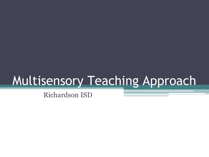 multisensory teaching approach