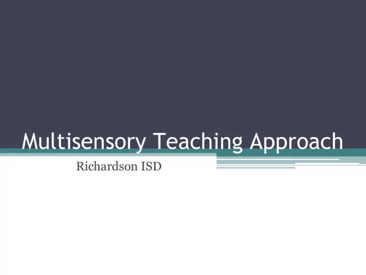 multisensory teaching approach