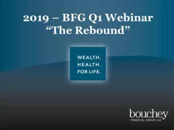 2019  BFG Q1 Webinar  The Rebound Q1 2018  Rebounding Market Performance  Source: