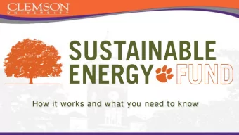 How it works and what you need to know  Clem son Energy Goals  Reduce energy consumption 20%