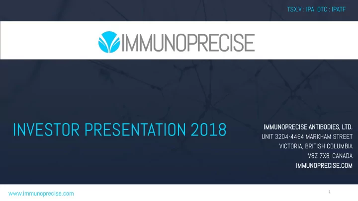 investor presentation 2018