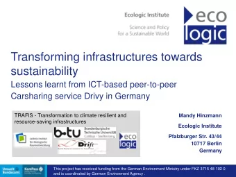 Transforming infrastructures towards sustainability  Lessons learnt from ICT-based peer-to-peer