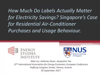 How Much Do Labels Actually Matter  for Electricity Savings? Singapores Case  for Residential