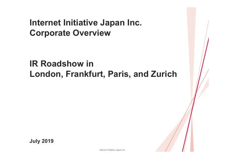 internet initiative japan inc corporate overview ir