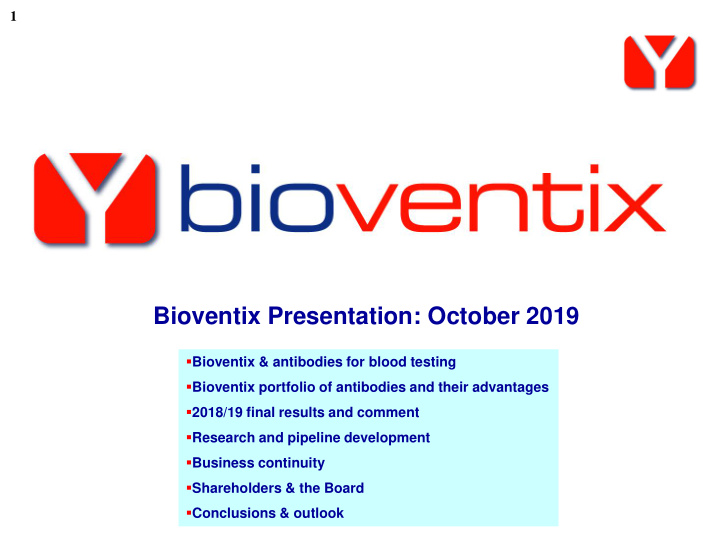 bioventix presentation october 2019