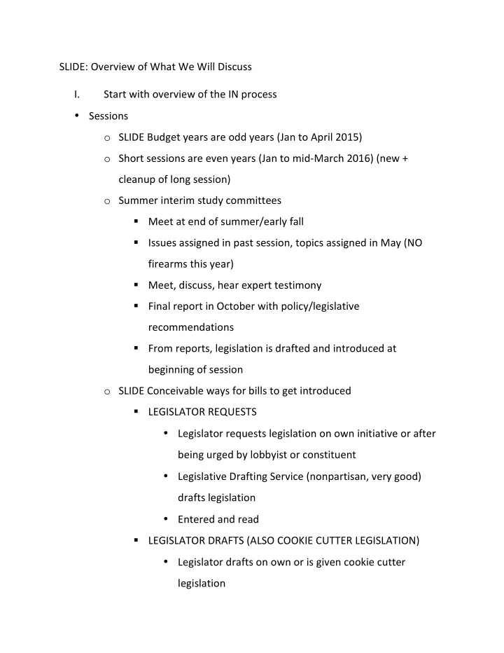 slide overview of what we will discuss i start with