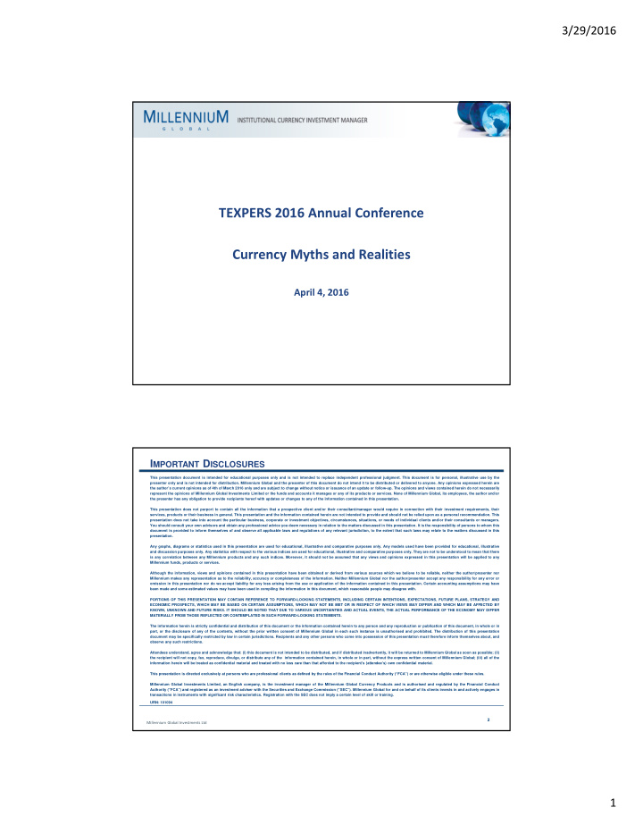 texpers 2016 annual conference currency myths and