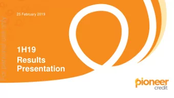 Results  Presentation  Important notice: Disclaimer  2  For personal use only This presentation has