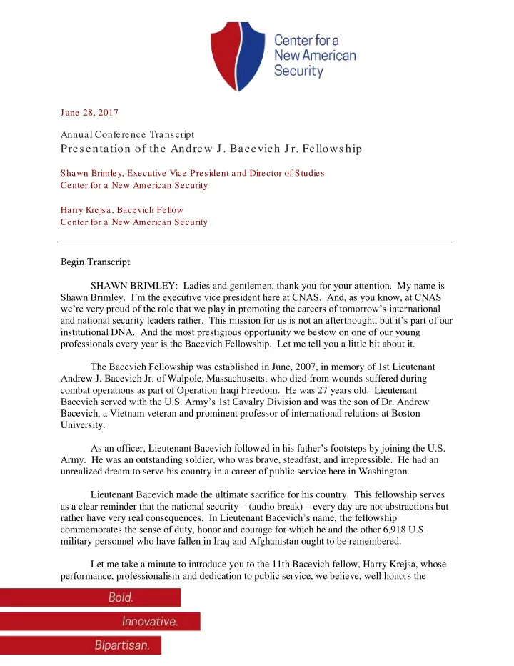 annual conference transcript