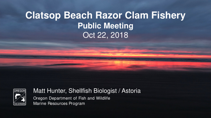 clatsop beach razor clam fishery