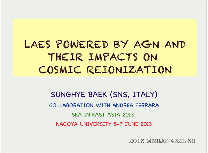 laes powered by agn and their impacts on cosmic