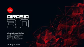 AirAsia Group Berhad  Analyst Presentation  Second Quarter  Financial Year 2019  28 August 2019