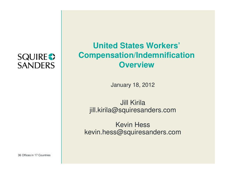 united states workers compensation indemnification