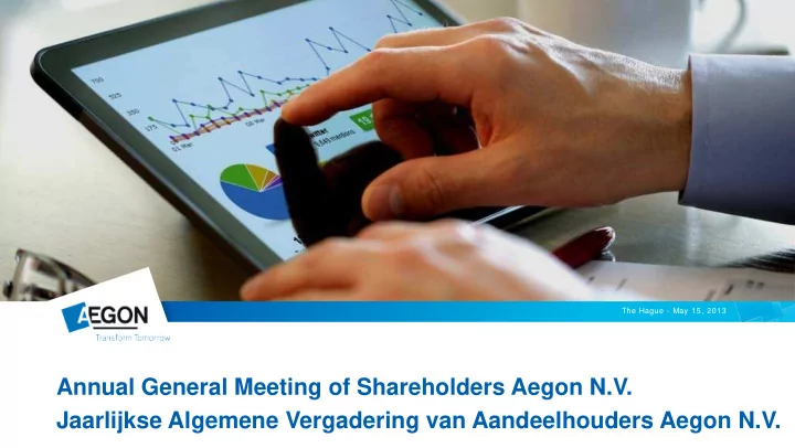 annual general meeting of shareholders aegon n v