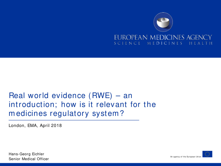 real world evidence rwe an introduction how is it
