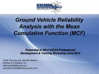 Presented at 2014 ICEAA Professional  Development &amp; Training Workshop June 2014  Caleb Fleming