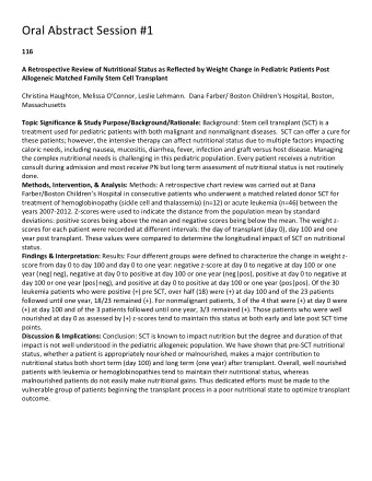 Oral  Abstract  Session  #1      116      A  Retrospective  Review  of