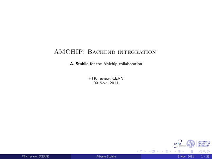 amchip backend integration