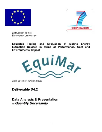 C OMMISSION OF THE E UROPEAN C OMMUNITIES  Equitable  Testing  and  Evaluation  of  Marine  Energy
