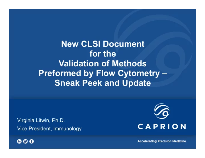 new clsi document for the validation of methods preformed