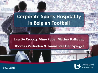 in Belgian Football  Lisa De Croocq, Aline Fobe, Matteo Balliauw,  Thomas Verlinden &amp; Tomas Van