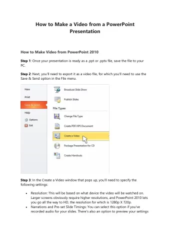 How to Make a Video from a PowerPoint  Presentation  How to Make Video from PowerPoint 2010 Step 1