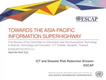 INFORMATION SUPERHIGHWAY  First Session of the Committee on Information and Communications