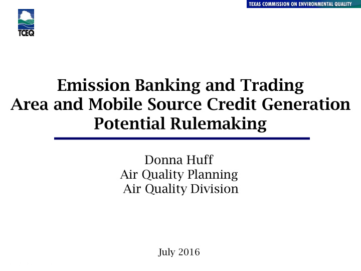 emission banking and trading area and mobile source