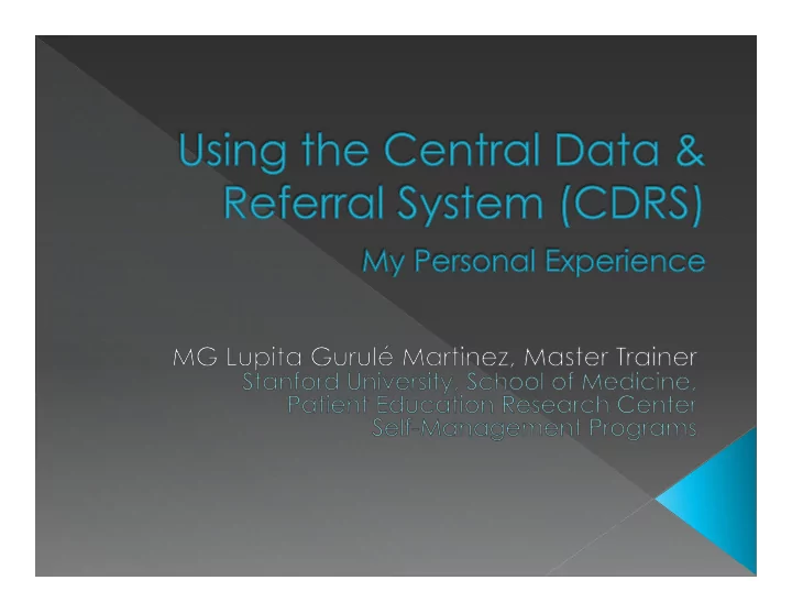a certified master trainer with stanford university