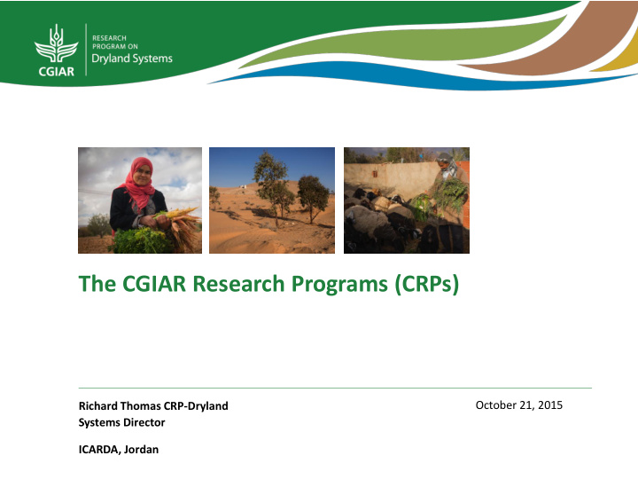the cgiar research programs crps