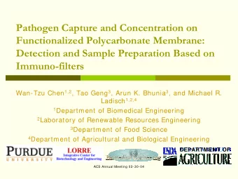 Pathogen Capture and Concentration on  Functionalized Polycarbonate Membrane:  Detection and Sample