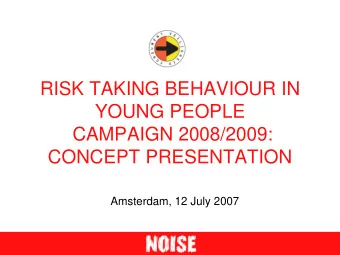 ASSIGNMENT  Develop a creative concept geared  towards young people that will make them  aware