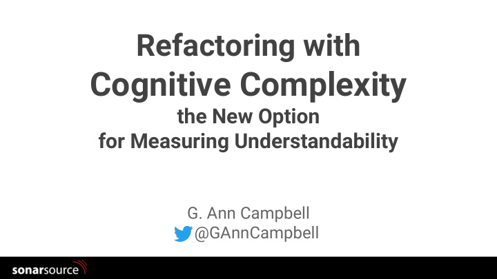 refactoring with cognitive complexity