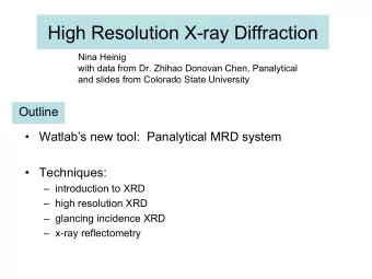 High Resolution X-ray Diffraction  Nina Heinig  with data from Dr. Zhihao Donovan Chen, Panalytical