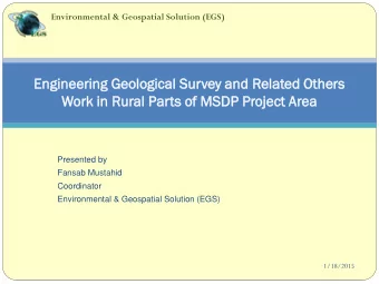 Eng  ngin  inee  eerin  ing  g Geo  eolog  ogic  ical  al Sur  urvey an  and R  d Rel  elat  ated