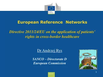 European Reference  Networks  Directive 2011/24/EU on the application of patients' rights in