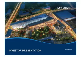 INVESTOR PRESENTATION  OCTOBER 2012  Agenda 1. About St. Modwen Properties PLC 2. Portfolio 3.
