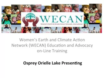 Womens  Earth  and  Climate  Ac4on    Network  (WECAN)  Educa4on  and