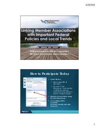 How to Par  tic ipate  T  oday    Audio Mode s    L  iste n using  Mic  &amp;  Spe a ke rs