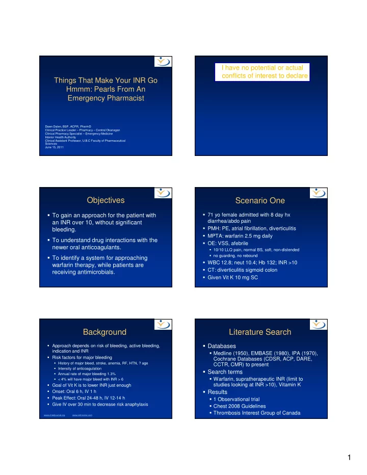 objectives scenario one