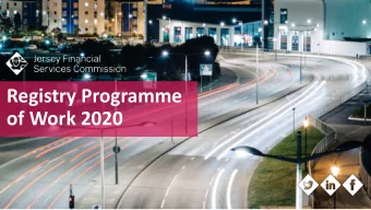 Registry Programme  of Work 2020  Second seminar  Welcome and  Outreach and engagement