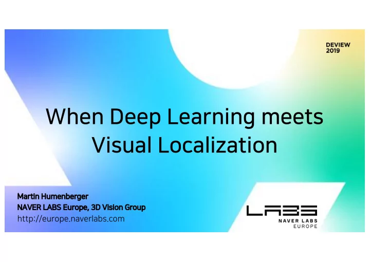 when deep learning meets visual localization