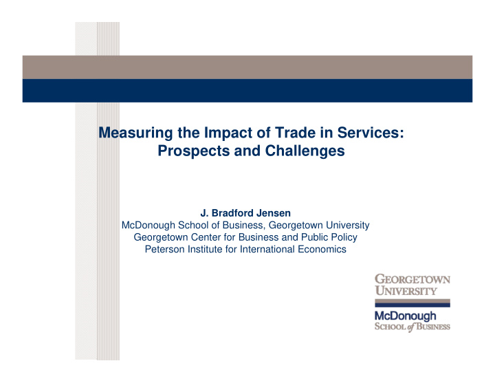 measuring the impact of trade in services prospects and