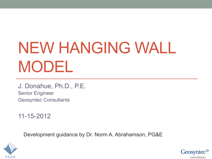 new hanging wall model