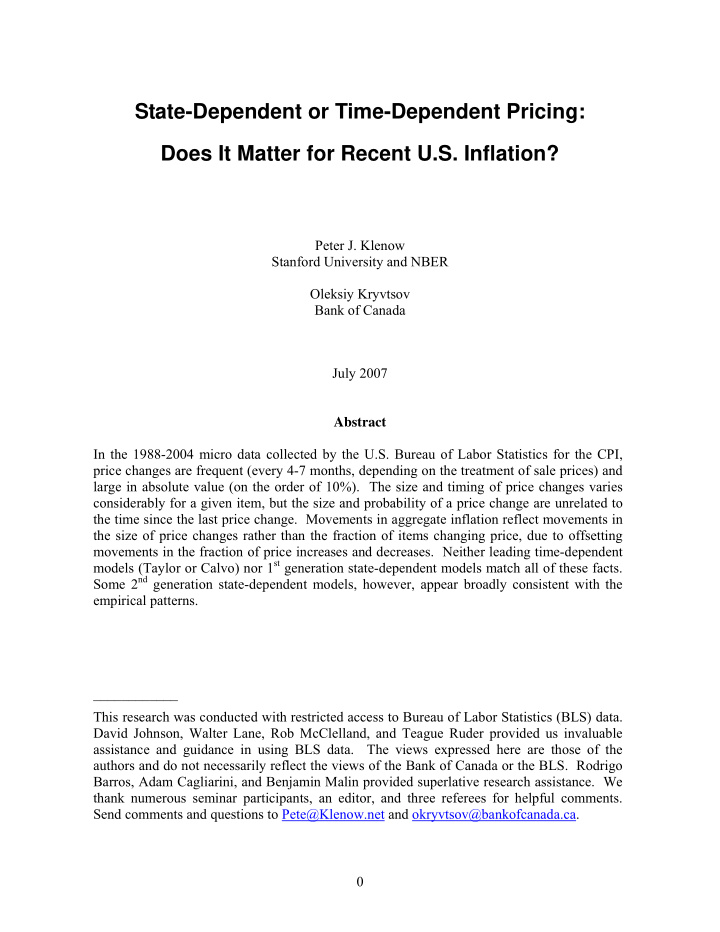 does it matter for recent u s inflation