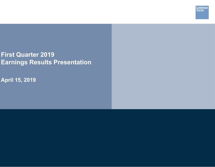 first quarter 2019 earnings results presentation