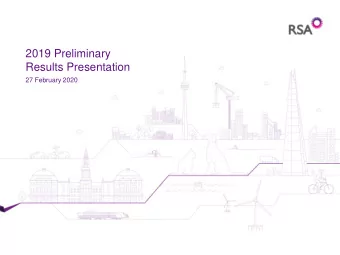 2019 Preliminary  Results Presentation  27 February 2020  NOT FOR RELEASE, PUBLICATION OR