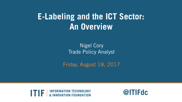 e labeling and the ict sector an overview