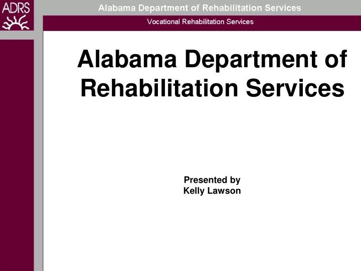 rehabilitation services