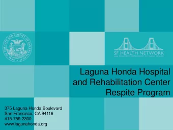 Title  375 Laguna Honda Boulevard  San Francisco, CA 94116  415-759-2300  Subtitle